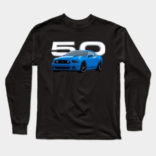 GT Mustang Grabber Blue 5.0 V8 Classic Long Sleeve T-Shirt